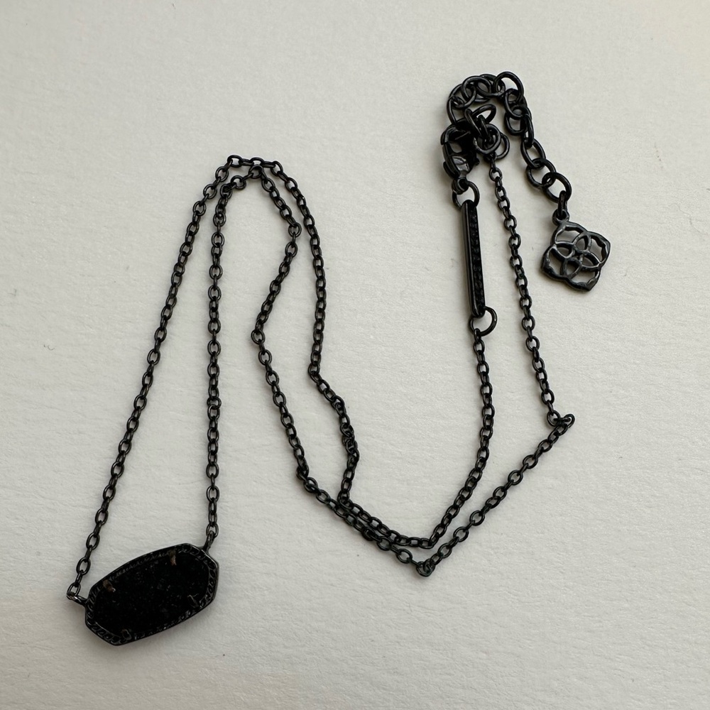 Kendra Scott Elisa Black Gunmetal & black drusy